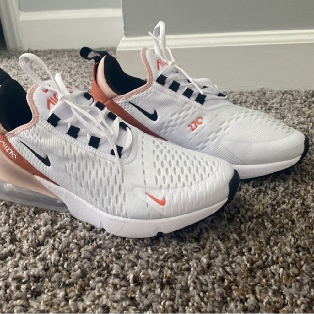Nike Air Max 270 White with Orange Highlights
